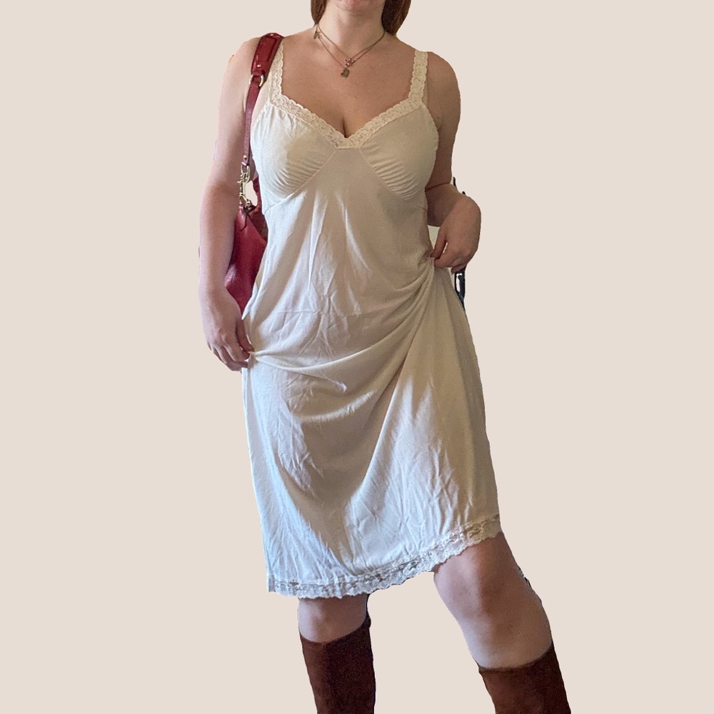 Vintage 70s White Slip Dress